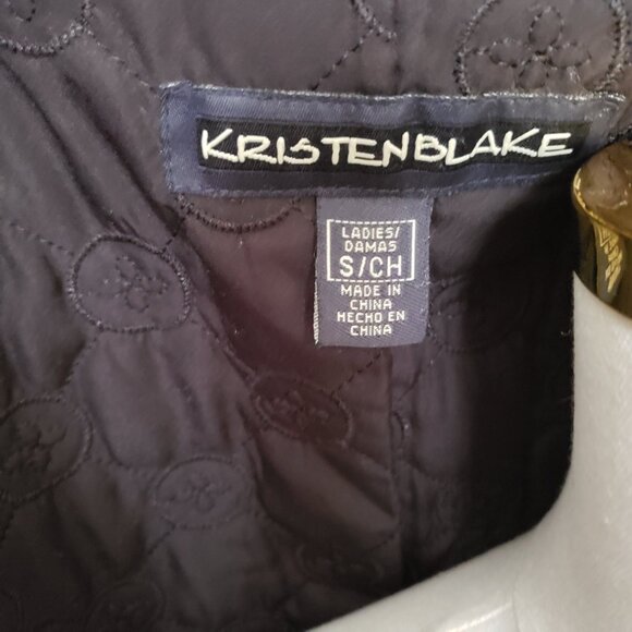 Kristen Blake black trench coat w/ red detail | Size Small - Picture 15 of 16